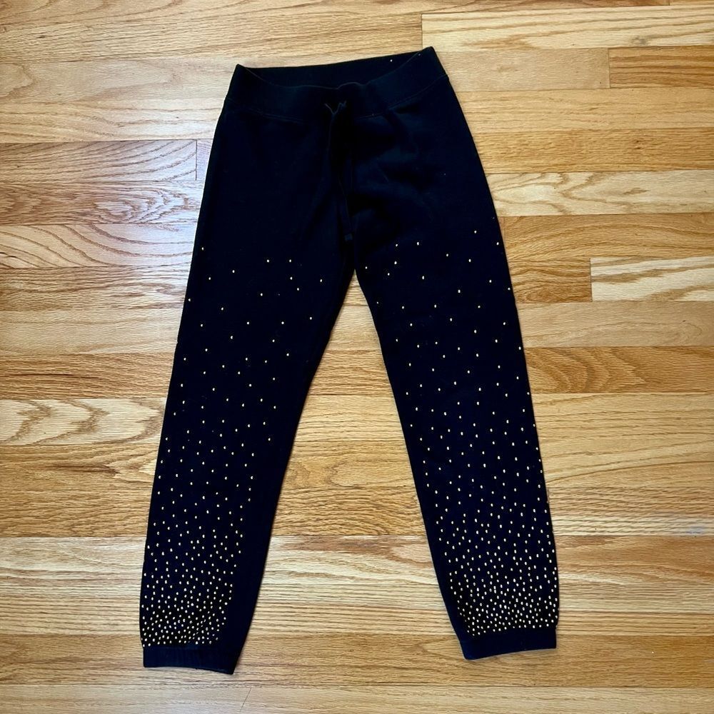 Justice Active Black Fleece Tapered Pants